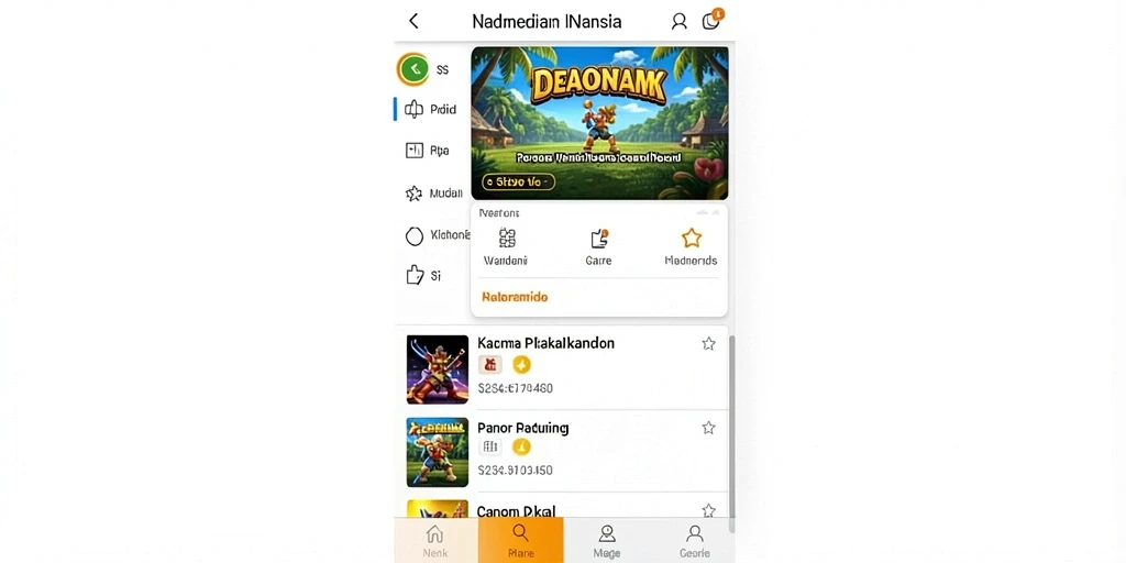 Lingkungan game yang berwarna dan beragam.